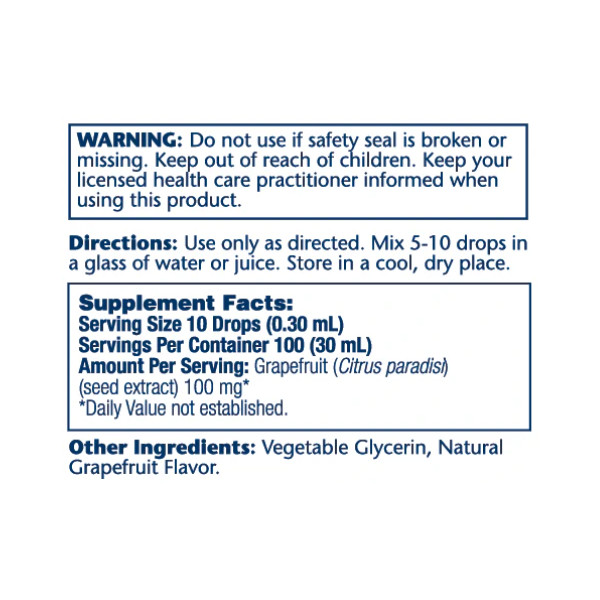 Grapefruit Seed Extract 100mg - 30ml  Grapefruit Seed Extract 100mg - 30ml