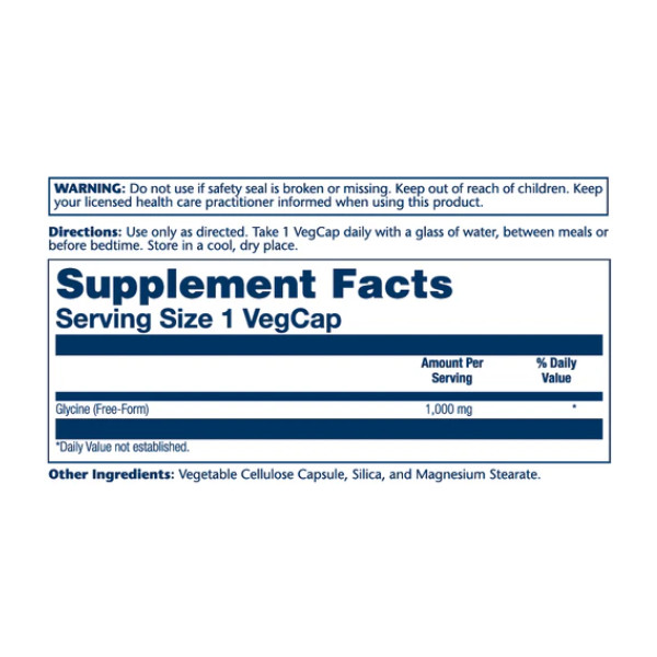 Glycine Free Form 1000mg - 60 vcaps  Glycine Free Form 1000mg - 60 vcaps