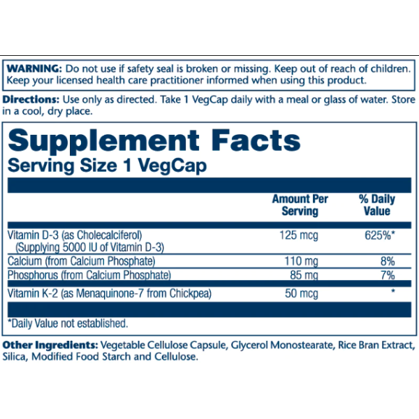 Vitamin D-3 & K-2 - 120 vcaps  Vitamin D-3 & K-2 - 120 vcaps