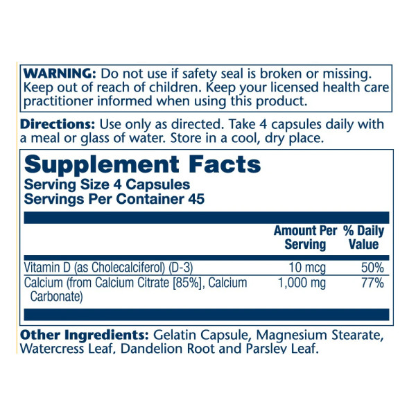 Calcium Citrate w/Vit D-3 1000mg - 180 caps  Calcium Citrate w/Vit D-3 1000mg - 180 caps
