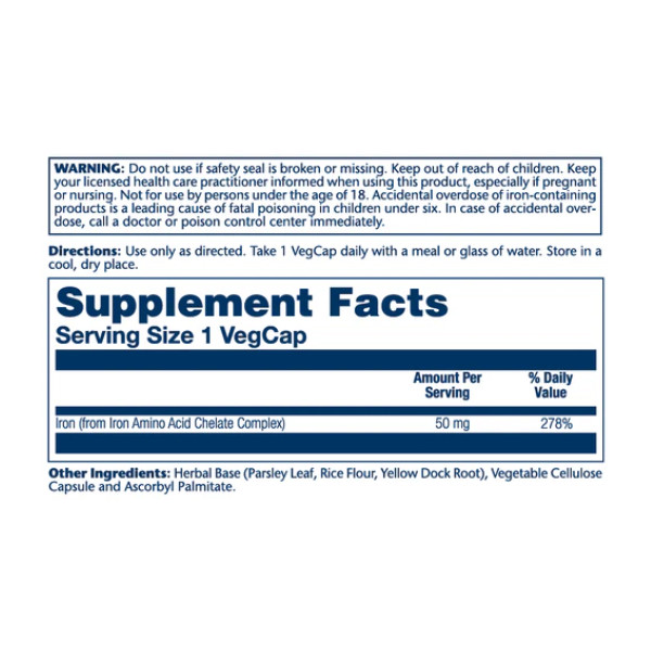 Iron 50mg - 60 vcaps  Iron 50mg - 60 vcaps