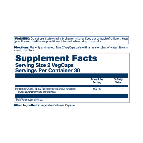Org Grown Fermented Turkey Tall 500mg - 60 vcaps  Org Grown Fermented Turkey Tall 500mg - 60 vcaps