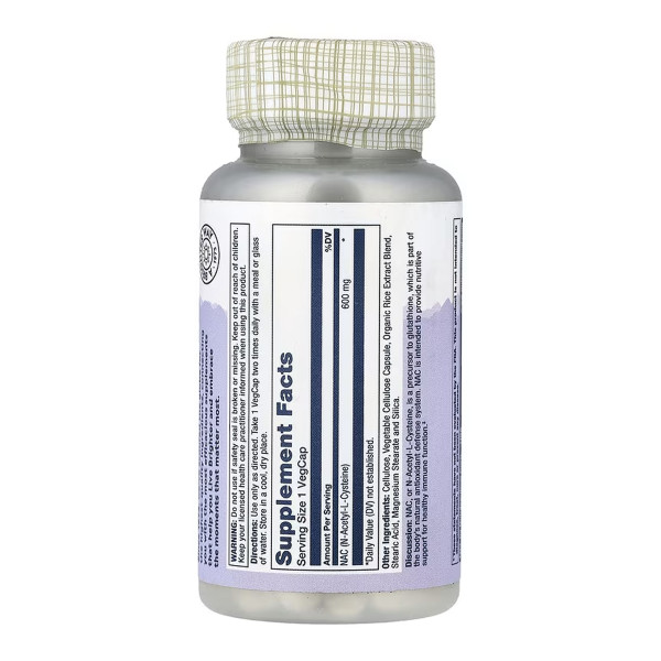 NAC (N-Acetyl-L-Cysteine) 600mg - 60 vcaps  NAC (N-Acetyl-L-Cysteine) 600mg - 60 vcaps