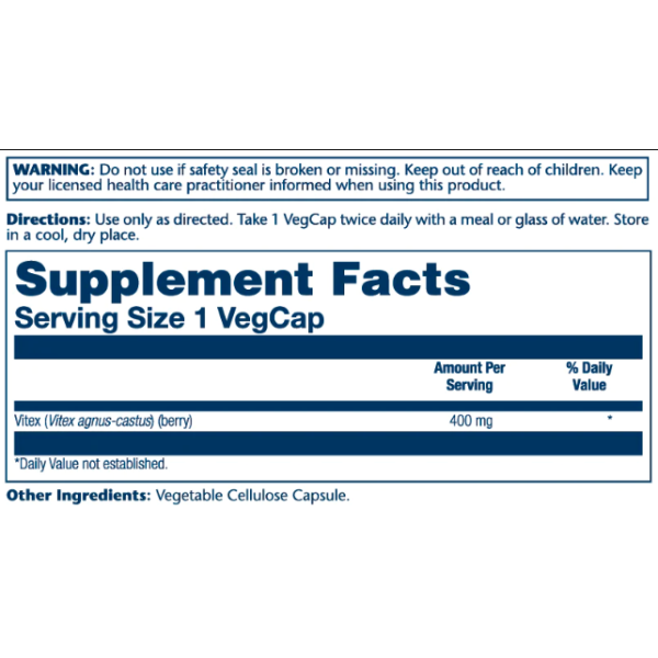 Vitex Berry Extract 400mg - 100 vcaps  Vitex Berry Extract 400mg - 100 vcaps
