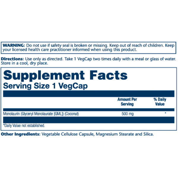 Monolaurin 500mg - 60 vcaps  Monolaurin 500mg - 60 vcaps