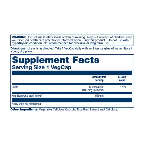 Kelp Seaweed 550mg - 100 vcaps  Kelp Seaweed 550mg - 100 vcaps