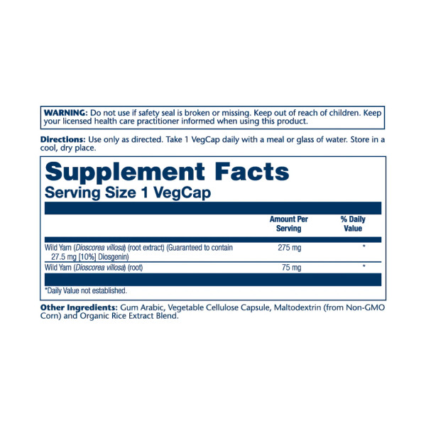 Wild Yam Root Extract 275mg - 60 vcaps  Wild Yam Root Extract 275mg - 60 vcaps