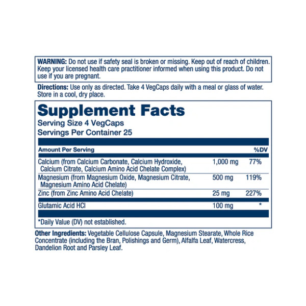 Calcium Magnesium Zinc - 100 vcaps  Calcium Magnesium Zinc - 100 vcaps