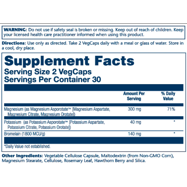 Magnesium & Potassium Asporotate - 60 vcaps  Magnesium & Potassium Asporotate - 60 vcaps