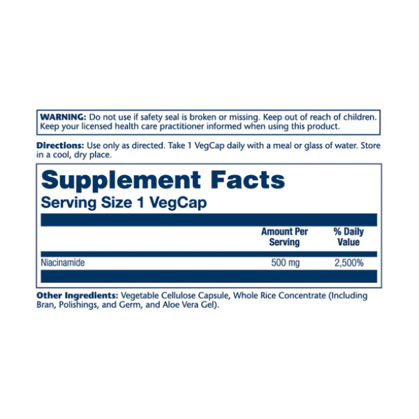 Niacinamide 500mg - 100 vcaps  Niacinamide 500mg - 100 vcaps