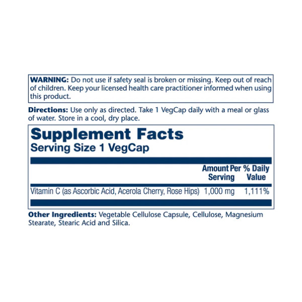 Vitamin C with Rose Hips & Acerola 1000mg - 100 vcaps  Vitamin C with Rose Hips & Acerola 1000mg - 100 vcaps