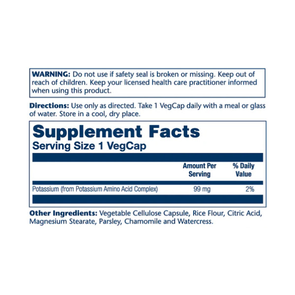 Potassium 99mg - 100 vcaps  Potassium 99mg - 100 vcaps