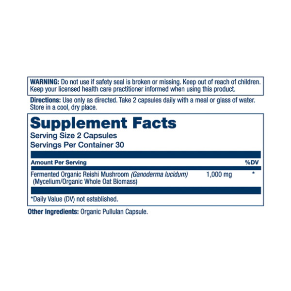 Org Grown Fermented Reishi 1000mg - 60 caps  Org Grown Fermented Reishi 1000mg - 60 caps