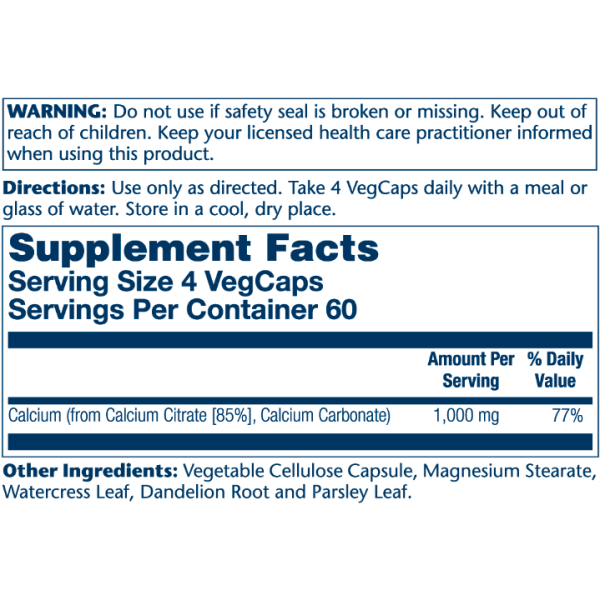 Calcium Citrate 1000mg - 240 vcaps  Calcium Citrate 1000mg - 240 vcaps