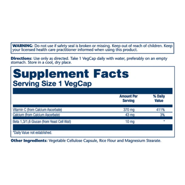Beta Glucan with Vitamin C 10mg - 60 vcaps  Beta Glucan with Vitamin C 10mg - 60 vcaps