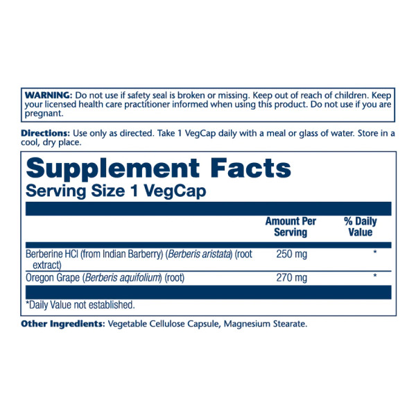Berberine with Oregon Grape - 60 vcaps  Berberine with Oregon Grape - 60 vcaps