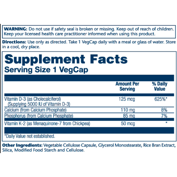 Vitamin D-3 & K-2 - 60 vcaps  Vitamin D-3 & K-2 - 60 vcaps