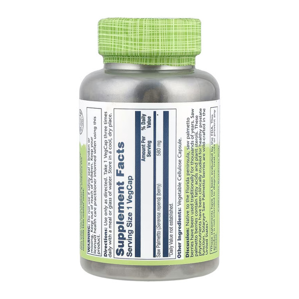 Saw Palmetto Berry 580mg - 180 vcaps  Saw Palmetto Berry 580mg - 180 vcaps