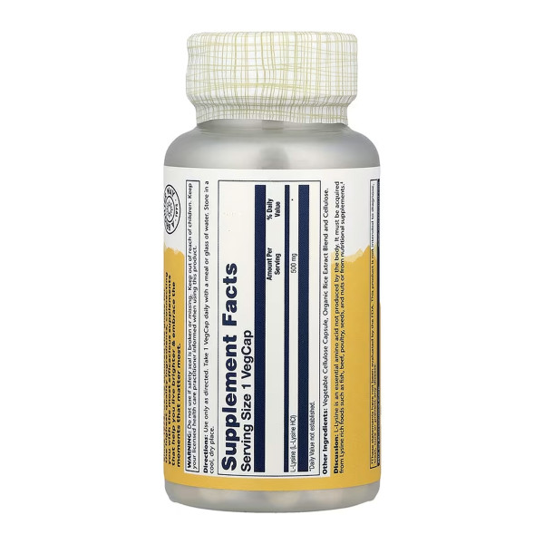 L-Lysine 500mg - 60 vcaps  L-Lysine 500mg - 60 vcaps