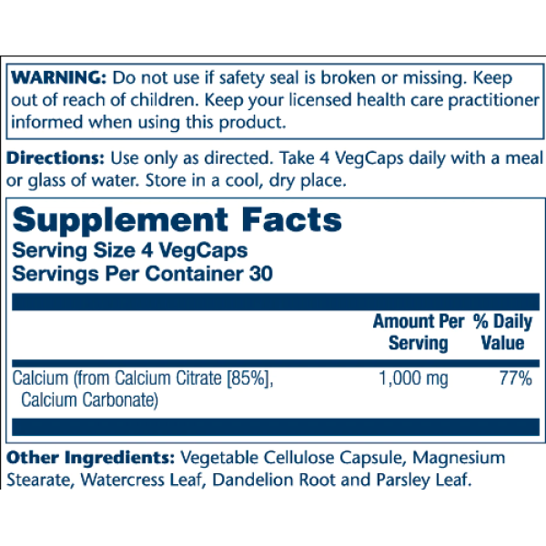 Calcium Citrate 1000mg - 120 vcaps (Пошкоджена банка)