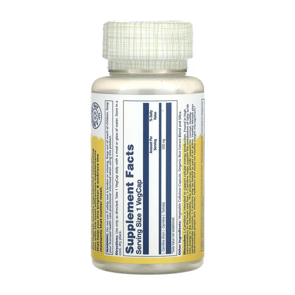 L-Carnitine Free Form 500mg - 30 vcaps  L-Carnitine Free Form 500mg - 30 vcaps