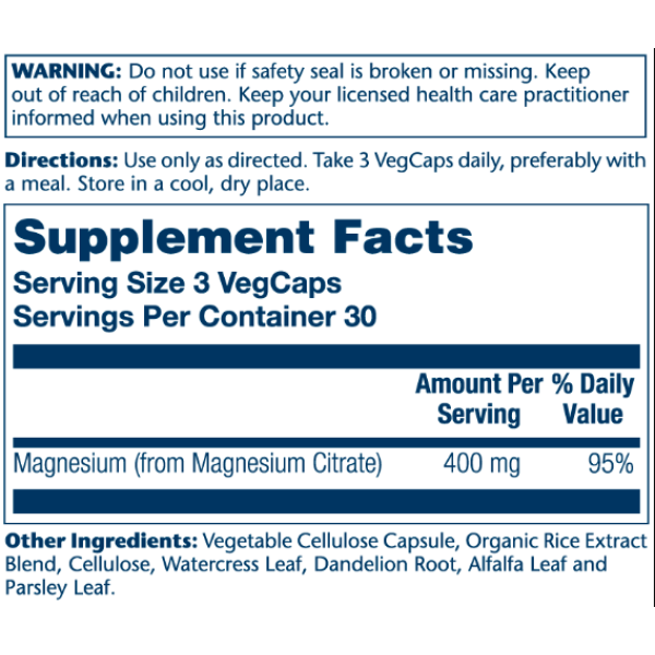 Magnesium Citrate 400mg - 90 vcaps (Пошкоджена банка)