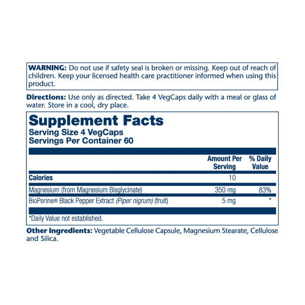 Magnesium Glycinate 350mg - 120 vcaps  Magnesium Glycinate 350mg - 120 vcaps