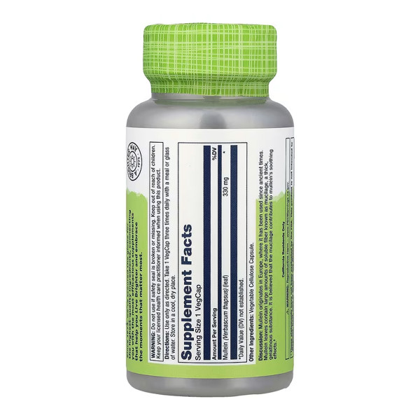 Mullein Leaf 330mg - 100 vcaps  Mullein Leaf 330mg - 100 vcaps