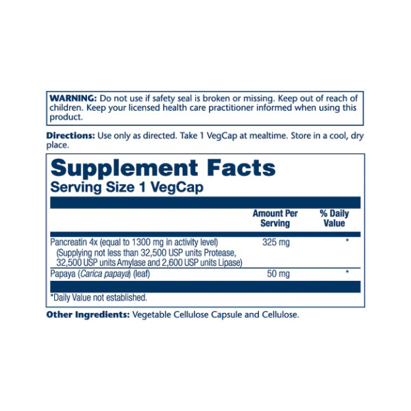 Pancreatin 1300 Digestive Enz 1300mg - 90 veg caps  Pancreatin 1300 Digestive Enz 1300mg - 90 veg caps