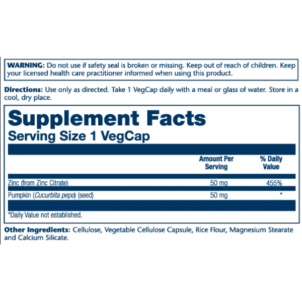 Zinc Citrate 50mg - 60 vcaps (Пошкоджена банка)