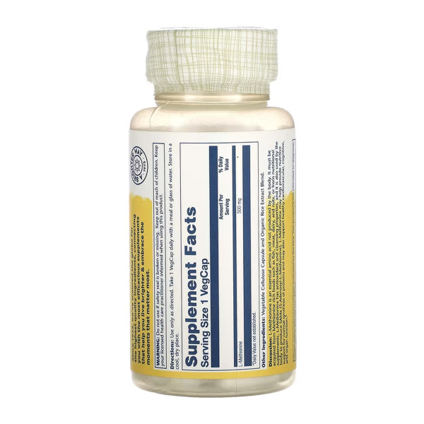 L-Methionine 500mg - 30 vcaps  L-Methionine 500mg - 30 vcaps