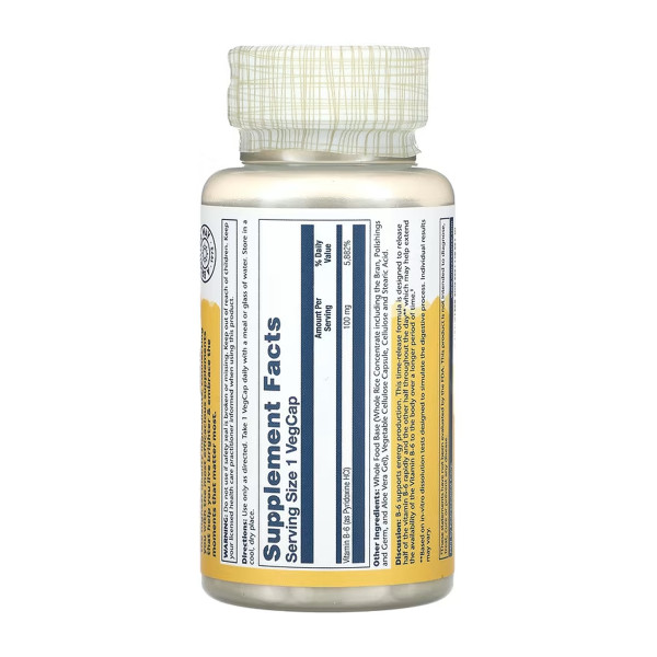 Vitamin B-6 Timed-Release 100mg - 60 vcaps  Vitamin B-6 Timed-Release 100mg - 60 vcaps