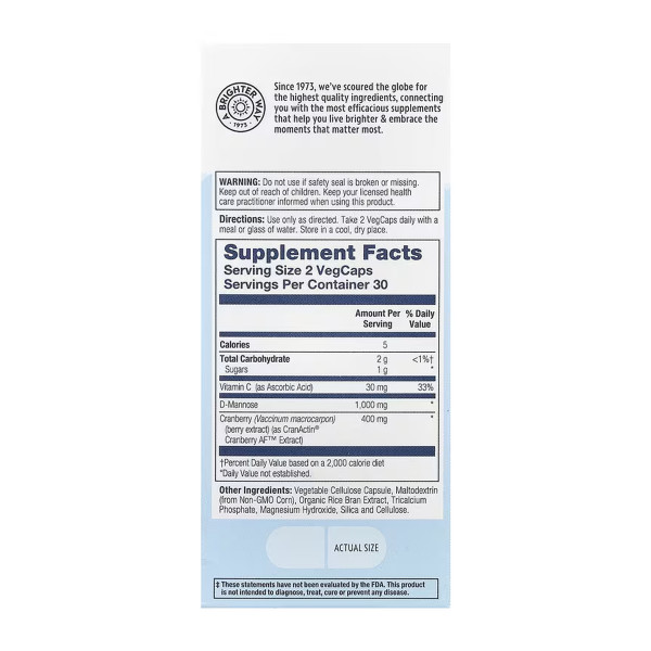 CranActin D-Mannose 1000mg - 60 vcaps  CranActin D-Mannose 1000mg - 60 vcaps