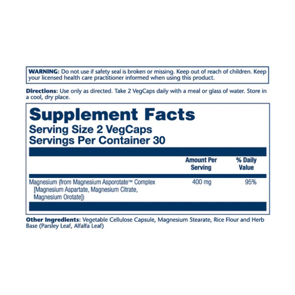 Magnesium Asporotate 400mg - 60 vcaps  Magnesium Asporotate 400mg - 60 vcaps