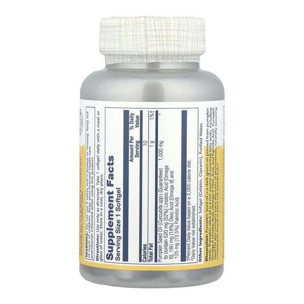 Pumpkin Seed Oil 1000mg - 90 softgels  Pumpkin Seed Oil 1000mg - 90 softgels