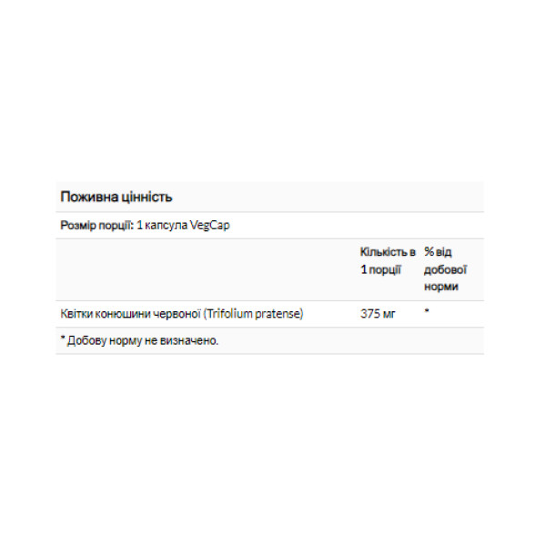 Red Clover Blossom 375mg - 100 vcaps  Red Clover Blossom 375mg - 100 vcaps