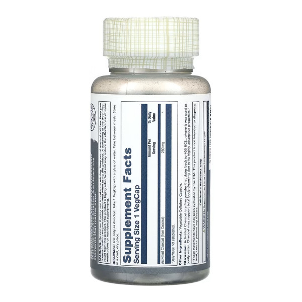 Activated Charcoal, Coconut 280mg - 90 vcaps  Activated Charcoal, Coconut 280mg - 90 vcaps