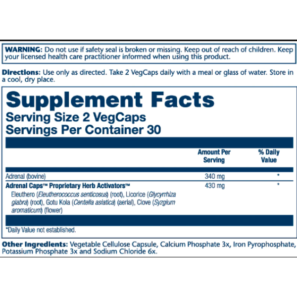 Adrenal 170mg - 60 vcaps  Adrenal 170mg - 60 vcaps