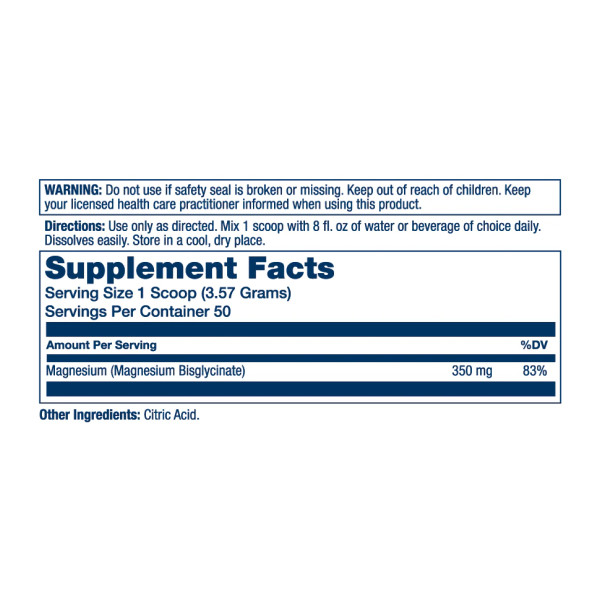 Magnesium Glycinate Powder - 279g Unflavored  Magnesium Glycinate Powder - 279g Unflavored