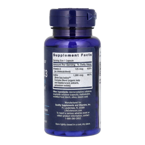 Вітамін D3 з Sea-Iodine™ 125 мкг (5000 МО) - 60 капсул Vit D3 with Sea-Iodine™ 125 mcg (5000 IU) - 60 caps