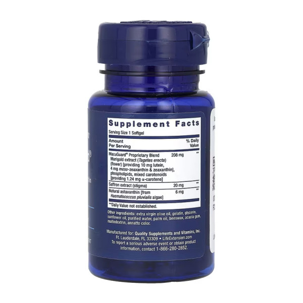MacuGuard® Підтримка очей з шафраном та астаксантином - 60 м'яких капсул MacuGuard® Ocular Support with Saffron & Astaxanthin - 60 softgels