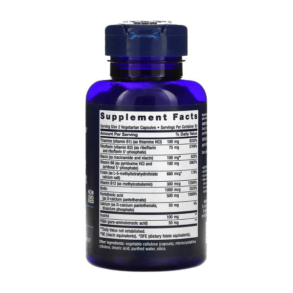 Біоактивний повний комплекс вітамінів B - 60 капсул BioActive Complete B-Complex - 60 vcaps