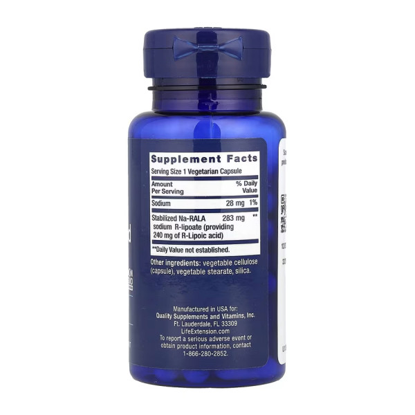 Супер R-ліпоєва кислота 240 мг - 60 капсул Super R-Lipoic Acid 240 mg - 60 vcaps