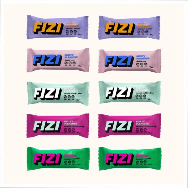 Коробка FIZI Guilty Pleasure - 10x45 г FIZI Guilty Pleasure Box - 10x45g