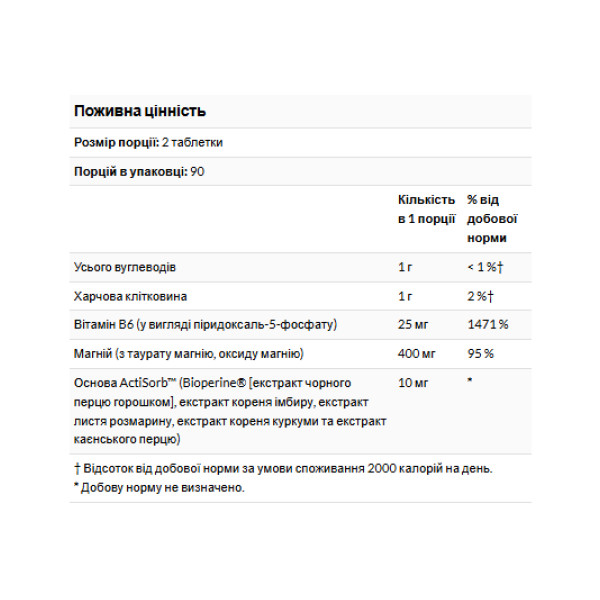 Таурат магнію 400 мг - 180 таблеток Magnesium Taurate 400mg - 180 tabs