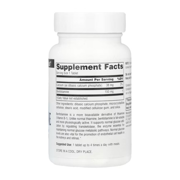 Benfotiamine 150mg - 120 tabs  Benfotiamine 150mg - 120 tabs