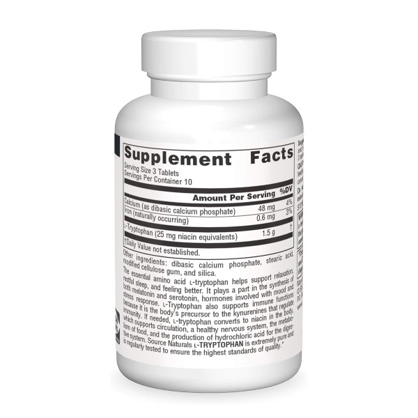 L-Tryptophan 500 mg - 30 tabs  L-Tryptophan 500 mg - 30 tabs