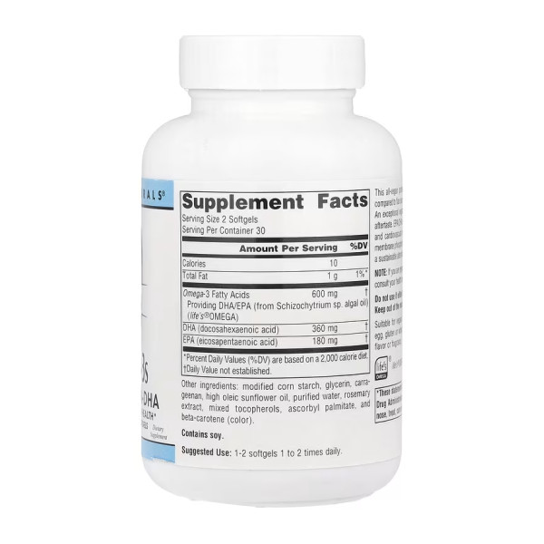 Vegan Omega-3s EPA-DHA 300mg - 60 softgels  Vegan Omega-3s EPA-DHA 300mg - 60 softgels