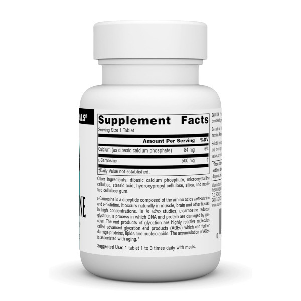 L-Carnosine 500 mg - 30 tabs  L-Carnosine 500 mg - 30 tabs
