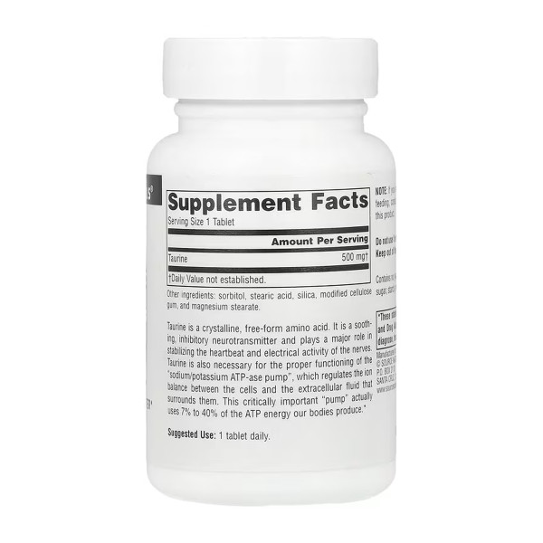 Taurine 500 mg - 60 tabs  Taurine 500 mg - 60 tabs
